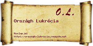 Országh Lukrécia névjegykártya